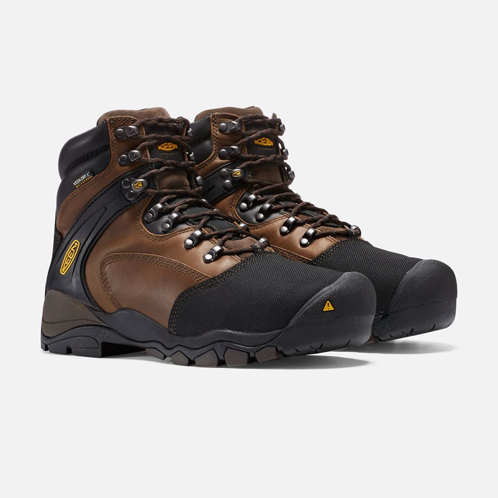 Keen Laarzen Heren Bruin/Zwart - Louisville 6\" Met (Steel Toe) - 23419-BAFS